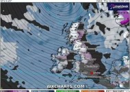 英国气象地图显示，英国被48小时的暴雪袭击，许多城市被袭击